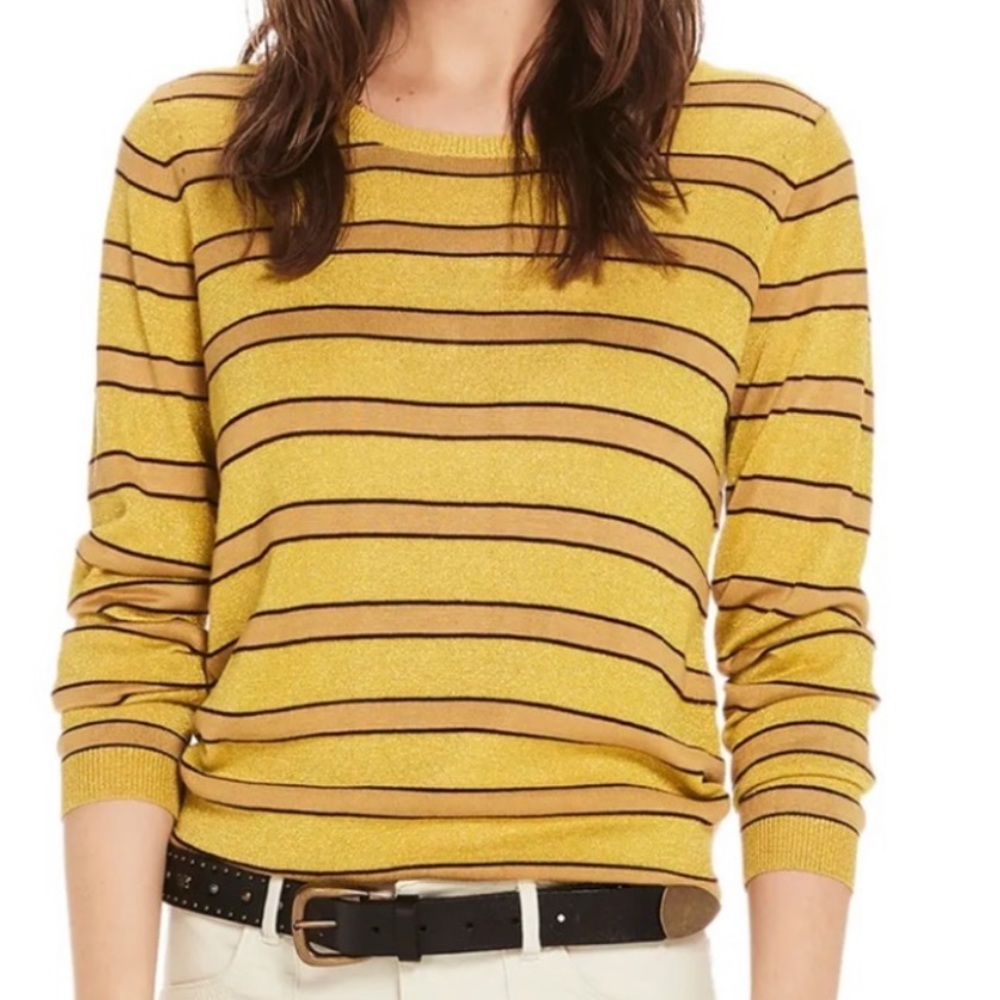 Scotch & Soda Yellow Striped Crewneck Sweater
